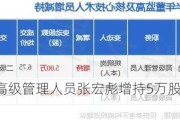 沪农商行高级管理人员张宏彪增持5万股，增持金额33.3万元