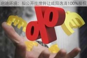 启迪环境：拟公开挂牌转让咸阳逸清100%股权