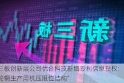 新三板创新层公司优合科技新增专利信息授权：“一种轮辋生产用机压限位结构”