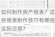 如何制作房产报表？这些报表制作技巧有哪些实际应用？