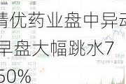 精优药业盘中异动 早盘大幅跳水7.50%