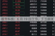 雄帝科技：6 月 19 日涨停，多股跟涨