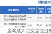 金鸿顺大宗交易溢价成交15.50万股