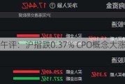 午评：沪指跌0.37% CPO概念大涨