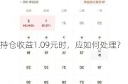 持仓收益1.09元时，应如何处理？