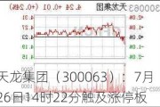 天龙集团（300063）：7月26日14时22分触及涨停板