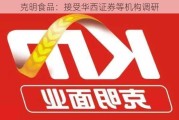 克明食品：接受华西证券等机构调研