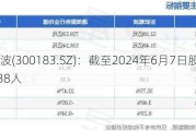 东软载波(300183.SZ)：截至2024年6月7日股东人数为26838人