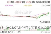 春光科技(603657.SH)将于6月7日发放2023年度现金红利 每股派0.1元