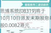 思博系统(08319)将于10月10日派发末期股息每股0.0082港元