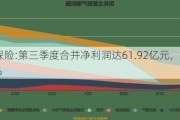 中国再保险:第三季度合并净利润达61.92亿元，同比增长17.9%