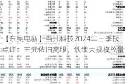 【东吴电新】当升科技2024年三季报点评：三元依旧亮眼，铁锂大规模放量