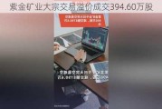 紫金矿业大宗交易溢价成交394.60万股