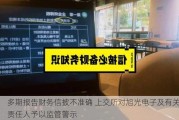 多期报告财务信披不准确 上交所对旭光电子及有关责任人予以监管警示