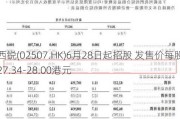 西锐(02507.HK)6月28日起招股 发售价每股27.34-28.00港元