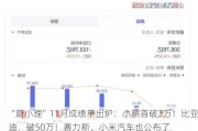 “蔚小理”11月成绩单出炉：小鹏首破3万！比亚迪，破50万！赛力斯、小米汽车也公布了