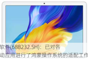 新点软件(688232.SH)：已对各类移动应用进行了鸿蒙操作系统的适配工作