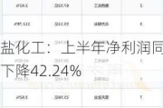 中盐化工：上半年净利润同比下降42.24%