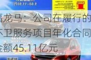 福龙马：公司在履行的环卫服务项目年化合同金额45.11亿元