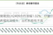 生猪期货LH2409合约涨幅1.02%：仔猪价格持平，养殖利润提升，出栏积极性不高