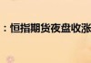 恒指期货：夜盘收跌 0.09% 报 22438 点