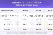 华钰矿业（601020）：7月30日09时51分触及涨停板