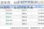 莱茵体育：668.40万元购沐山公司40%股权，实现控股并表