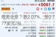 微美全息下跌2.07%，报0.777美元/股