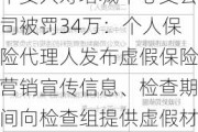 平安人寿塔城中心支公司被罚34万：个人保险代理人发布虚***保险营销宣传信息、检查期间向检查组提供虚***材料