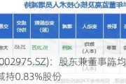 博杰股份(002975.SZ)：股东兼董事陈均减持期届满，合计减持0.83%股份