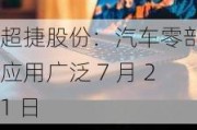 超捷股份：汽车零部件应用广泛 7 月 21 日