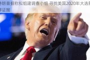 特朗普据称拟组建调查小组 寻找美国2020年大选舞弊证据