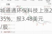 城道通环保科技上涨2.35%，报3.48美元/股