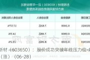 彤程新材（603650）：股价成功突破年线压力位-后市看多（涨）（06-28）