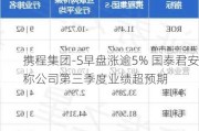 携程集团-S早盘涨逾5% 国泰君安称公司第三季度业绩超预期