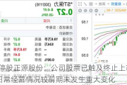 6连跌停股正源股份：公司股票已触及终止上市条件 近期日常经营情况较前期未发生重大变化