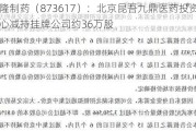 万隆制药（873617）：北京昆吾九鼎医药投资中心减持挂牌公司约36万股