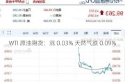 WTI 原油期货：涨 0.03% 天然气跌 0.09%