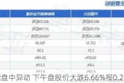 中北能盘中异动 下午盘股价大跌6.66%报0.290美元