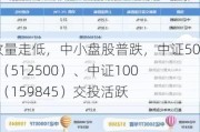 A股放量走低，中小盘股普跌，中证500ETF（512500）、中证1000ETF（159845）交投活跃