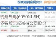 杭州热电(605011.SH)：多名股东拟减持公司股份