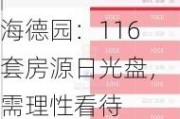 海德园：116套房源日光盘，需理性看待