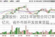 龙建股份：2023 年新签合同订单 231 亿元，省外市场开发效果显现