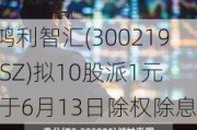 鸿利智汇(300219.SZ)拟10股派1元 于6月13日除权除息