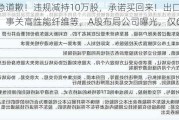 紧急道歉！违规减持10万股，承诺买回来！出口管制，事关高性能纤维等，A股布局公司曝光，仅6家