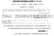 万科A：2024年6月销售金额251.3亿元