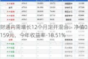 财通内需增长12个月定开混合：净值0.6159元，今年收益率-18.51%