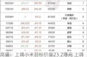 高盛：上调小米目标价至23.2港元 上调收入及纯利预测