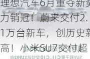 理想汽车6月重夺新势力销冠！蔚来交付2.1万台新车，创历史新高！小米SU7交付超10000台