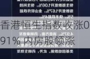 香港恒生指数收涨0.91% 内房股领涨